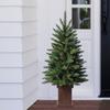 Haute Decor 3.5 Foot Tall Berkeley Fir Potted Tree Unlit - Natural Looking Artificial Christmas Tree Pre-Potted in Sturdy Dark Brown Planter Pot view 1