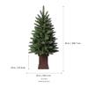 Haute Decor 3.5 Foot Tall Berkeley Fir Potted Tree Unlit - Natural Looking Artificial Christmas Tree Pre-Potted in Sturdy Dark Brown Planter Pot view 2