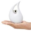 KEEPSAKE COMPANY White Teardrop Small Urns for Human Ashes/Mini Urn with Sky Blue Heart/Cremation Keepsakes for Ashes/Ash Holders (White - Silver, Small - S (15 Cu in)) view 2
