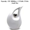 KEEPSAKE COMPANY White Teardrop Small Urns for Human Ashes/Mini Urn with Sky Blue Heart/Cremation Keepsakes for Ashes/Ash Holders (White - Silver, Small - S (15 Cu in)) view 3