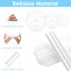 Thinp 15 Pcs Cake Dowels Rods with 3 Cake Boards Set, 4 6 8 Inch Plastic Tiered Cakes Supports, Reusable Hollow Stacking Dowels for Wedding Birthday Party Cakes Construction Supplies view 4