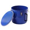 37.9L/ 10 Gal Fryer Grease Bucket Oil Disposal Caddy Steel Fryer Oil Bucket Oil Transport Container w/Lid & 4 Lock Clips Oil Caddy w/Filter Bag for Hot Oil Filtering,Hot Cooking Fryer Grease Bucket view 4