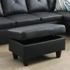 A Ainehome Ottoman, Modern Leather Ottoman for Living Room, Apartment and Small Space(Size:28.5''x19''x17.5''H, A-Black) view 1