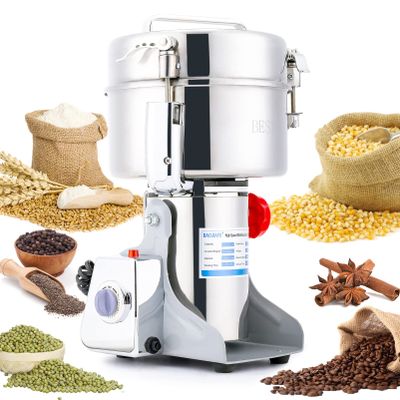 BAOJIAFU Electric Grain Mill Grinder 2000g High-speed Grain Spice Herb 3500W Dry Grinder Machine 304 Stainless Steel Superfine powder high-speed grain mill 36000r/min for Kitchen Home and Commercial