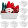 Fainne 20 Pcs Graduation Gift Baskets 10" x 8" Empty Kraft Cardboard Baskets with Handles Bulk Empty Gift Trays Containers for Wedding Graduation Easter Basket Stuffer Decor(White) view 1