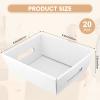 Fainne 20 Pcs Graduation Gift Baskets 10" x 8" Empty Kraft Cardboard Baskets with Handles Bulk Empty Gift Trays Containers for Wedding Graduation Easter Basket Stuffer Decor(White) view 2