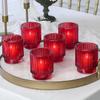 Kate Aspen 24PCS Vintage Ribbed Red Glass Tealight & Votive Candle Holders, Fall Decor, Boho Decor, Shelf Decoration for Wedding, Bachelorette, Bridal Shower & Anniversary view 1