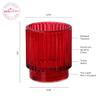 Kate Aspen 24PCS Vintage Ribbed Red Glass Tealight & Votive Candle Holders, Fall Decor, Boho Decor, Shelf Decoration for Wedding, Bachelorette, Bridal Shower & Anniversary view 2