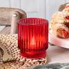 Kate Aspen 24PCS Vintage Ribbed Red Glass Tealight & Votive Candle Holders, Fall Decor, Boho Decor, Shelf Decoration for Wedding, Bachelorette, Bridal Shower & Anniversary view 3