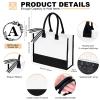 FODIENS 12 Pack Canvas Tote Bag for Women, Personalized Blank Beach Bag with 26PCS A-Z Initial Heat Transfer Letters Film, DIY Monogrammed Gift Tote Bags Bulk for Mom Teachers Friends Bridesmaids view 3