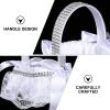 3 pcs Handle Western Daily Elegant Home Christmas Weddings Basket: Woven Diamond Held Supplies White Fairy Debris Party for Decor Ribbon Bride Hand Birthday Use Top view 3