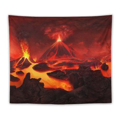 AEOGHDE Red Volcano Eruption Tapestry decor backdrop, Volcano Birthday Party Decoration, Fiery Lava Fantasy Art Wall Decor for Bedroom Living Room Dorm, Red and Black Wall Blanket 50x60 Inches