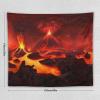 AEOGHDE Red Volcano Eruption Tapestry decor backdrop, Volcano Birthday Party Decoration, Fiery Lava Fantasy Art Wall Decor for Bedroom Living Room Dorm, Red and Black Wall Blanket 50x60 Inches view 3