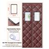 Thermal Insulated Door Curtains Thickened, Windproof Cold-proof Screen Door with PVC Transparent Windows, Keep Warm Winter / Cool Summer for Heater Room Kitchen (Brown) ( Size : W140cm*H200cm/55*79in view 2