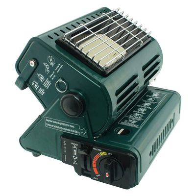 WEBUP Propane Space Radiant Heater Portable Indoor Gas Stove for Garage Ice Fishing 2 in 1 Camping Butane Heater/LP Gas Heater GreenBlackRed
