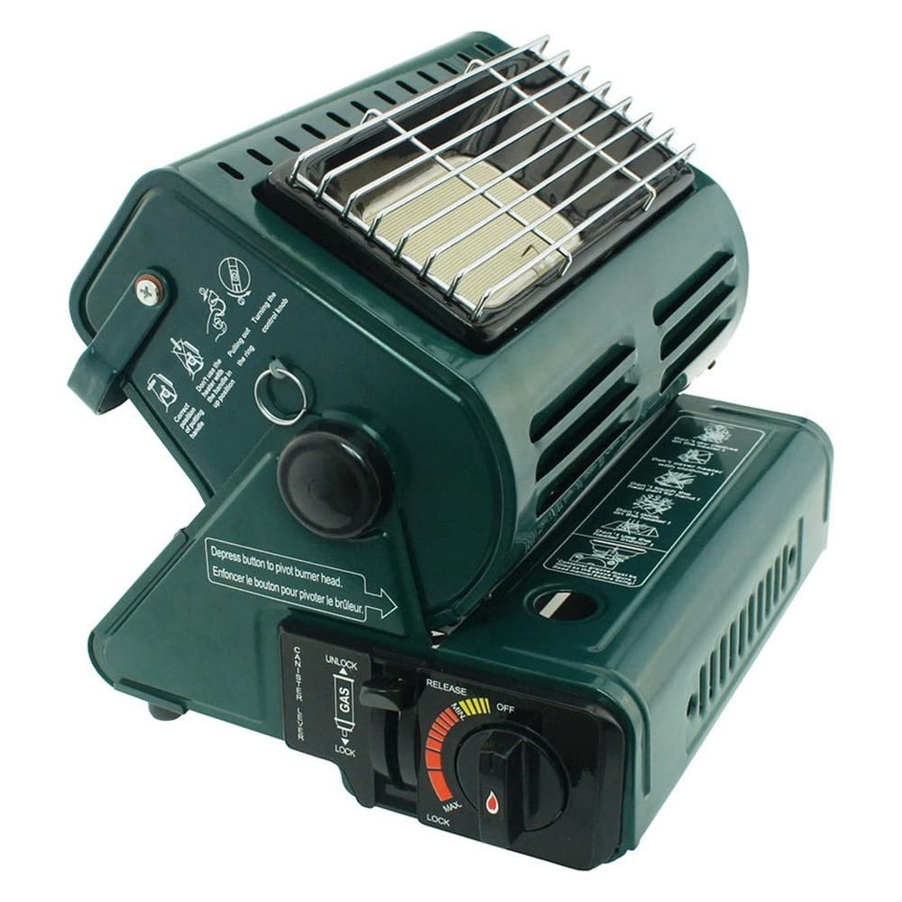 WEBUP Propane Space Radiant Heater Portable Indoor Gas Stove for Garage Ice Fishing 2 in 1 Camping Butane Heater/LP Gas Heater GreenBlackRed