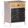 FAMIROSA Wooden Bedside Cabinet with a Door and a Drawer, 15.7"x11.8"x19.7" Rough Mango Wood view 2