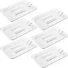 CURTA 6 Pack NSF Notched Food Pan Cover, 1/4 Size Clear Polycarbonate Lid with Handle for Commercial Food Pan, Dishwasher & Freezer Safe Plastic Clear view 1