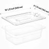CURTA 6 Pack NSF Notched Food Pan Cover, 1/4 Size Clear Polycarbonate Lid with Handle for Commercial Food Pan, Dishwasher & Freezer Safe Plastic Clear view 2