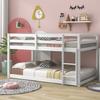 CNANXU Twin Low Bunk Bed,Twin Loft Bed with Ladder for Boys and Girls, Wood Twin Over Twin Bunk Bed Frame with Full Length Guardrail, Multifunctional Design,Wooden Slat Support (White) view 1
