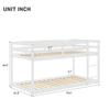 CNANXU Twin Low Bunk Bed,Twin Loft Bed with Ladder for Boys and Girls, Wood Twin Over Twin Bunk Bed Frame with Full Length Guardrail, Multifunctional Design,Wooden Slat Support (White) view 2