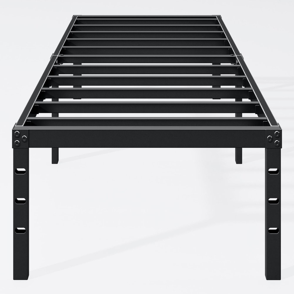 Hafenpo 18 Inch Twin Bed Frame - Sturdy Metal Platform Twin Size, No Box Spring Needed, Heavy Duty, Easy Assembly, Strong Bearing Capacity, Under Bed Storage, Black