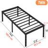 Hafenpo 18 Inch Twin Bed Frame - Sturdy Metal Platform Twin Size, No Box Spring Needed, Heavy Duty, Easy Assembly, Strong Bearing Capacity, Under Bed Storage, Black view 3