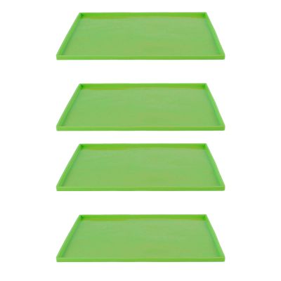 Food Grade High Temperature Resistant Avoid Sticking Fruit Dehydrator Sheets, 4Pcs Silicone Dehydrator Mats, Nonstick Baking Rug Mat, for Jerky, Fruit, Herbs, Chips, Flax Crackers Crusts (Green),