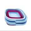 SAMMART Collapsible Rectangular Cleaning Bucket 5L (1.3 Gallon)- Foldable Camping Beach Sand Water Pot Pail- Portable Space Saving Tub for Household, Outdoor Washing (Cool Blue/Flamingo (Set of 2)) view 2