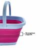 SAMMART Collapsible Rectangular Cleaning Bucket 5L (1.3 Gallon)- Foldable Camping Beach Sand Water Pot Pail- Portable Space Saving Tub for Household, Outdoor Washing (Cool Blue/Flamingo (Set of 2)) view 4