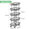 SAYZH Fruit Basket Kitchen Pantry Organizers and Storage - 5 Tier Stackable Metal Wire Basket Stand for Fruit Vegetable Snacks Jars Bins Containers Organization, (Black, 5 Tiers) view 3