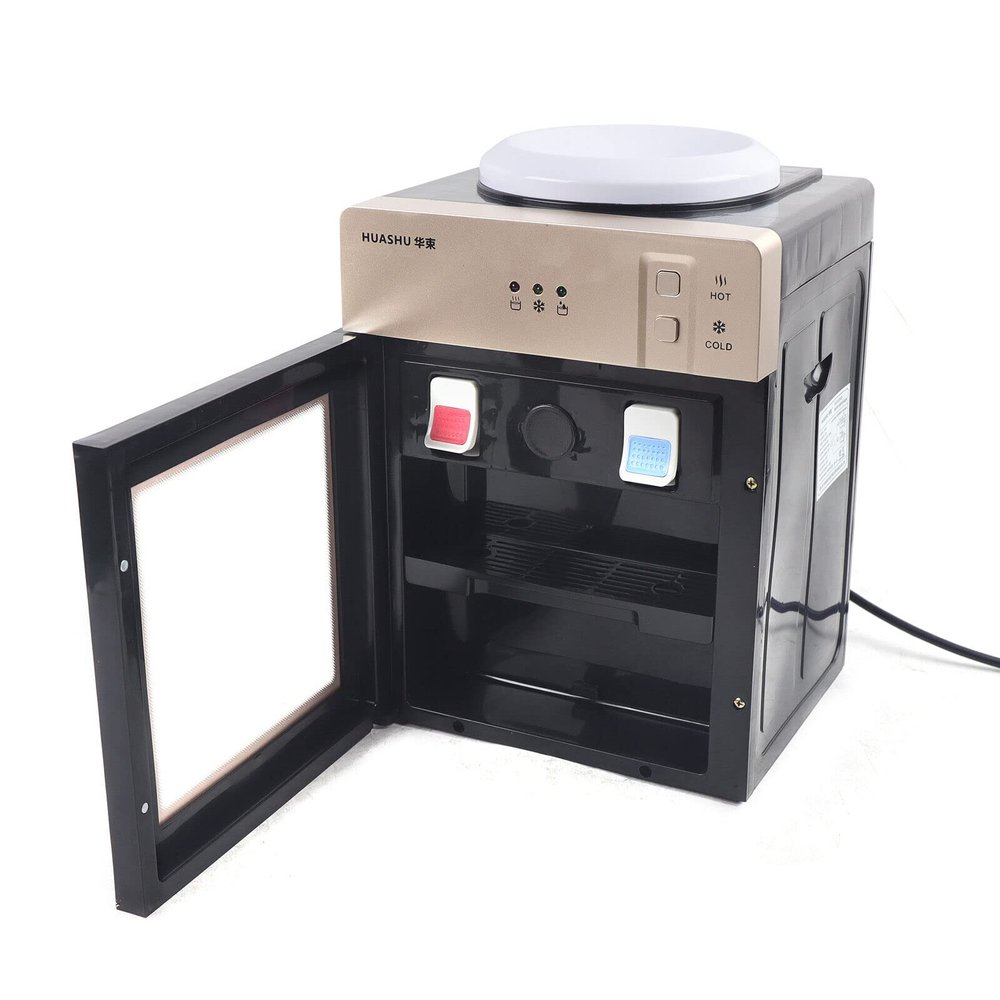 Water Dispenser, 5 Gallon Top Loading Mini Countertop Water Cooler Electric Tabletop Drinking Machine with Hot/Cold Water
