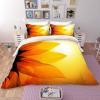 LTAETHC Duvet Cover Queen Size, Sunflower Herb Gold Towards The Sun 3D Print Duvet Cover Set, Luxury Soft 3 Pieces Bedding Set Breathable with 2 Pillow Shams for Hotel Bedroom Decor (No Comforter) view 2