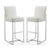 Home Square 42" Faux Leather Barstool in Pearl White - Set of 2 view 1