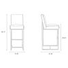 Home Square 42" Faux Leather Barstool in Pearl White - Set of 2 view 2