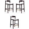 Home Square 37" Faux Leather Barstool in Ivory & Dark Walnut - Set of 3 view 1