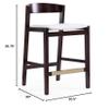 Home Square 37" Faux Leather Barstool in Ivory & Dark Walnut - Set of 3 view 2