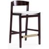 Home Square 37" Faux Leather Barstool in Ivory & Dark Walnut - Set of 3 view 3