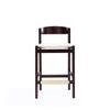 Home Square 37" Faux Leather Barstool in Ivory & Dark Walnut - Set of 3 view 4
