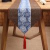 DOZRAN Traditional Table Runner, Cotton and Linen Table Mats with Tassels, Tablecloths for Kitchen Dining Table Restaurant (Color : Brown, Size : 30x500cm/11.8x197in) view 1