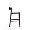 Home Square 37" Faux Leather Barstool in Ivory & Dark Walnut - Set of 2 view 4