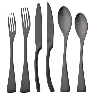 BRIIEC 72 Pieces Heavy Duty Flatware Matte Black Silverware Set, Stainless Steel Extra Thick Cutlery Eating Utensils with Knife Fork Spoons Set for Home Kitchen Restaurant