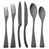 BRIIEC 72 Pieces Heavy Duty Flatware Matte Black Silverware Set, Stainless Steel Extra Thick Cutlery Eating Utensils with Knife Fork Spoons Set for Home Kitchen Restaurant view 1