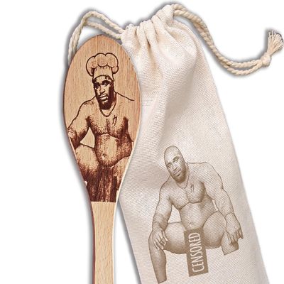 Barry Wood Spoon Funny Meme Engraved Kitchen Utensil, 1 Spoon + Engraved Bag