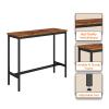 Bituman 43.31" Dining Table Set, Round bar Table and Stools for 2, Industrial 3 Piece Counter Height Table with PU Upholstery Seat with Backrest, Ideal for Pub, Home, Living Room Small Space view 4