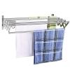 Folding Home Clothes Airer Hanger Towel Holder Wall Mounted Clothes Drying Rack Closet Storage Organization Dryer Clotheshorse (Silver 80cm/31.5in) view 1