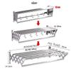 Folding Home Clothes Airer Hanger Towel Holder Wall Mounted Clothes Drying Rack Closet Storage Organization Dryer Clotheshorse (Silver 80cm/31.5in) view 2