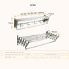 Clothes Horse - Wall Mounted Laundry Drying Rack - Extendable Towel Holder - with 6 Bar Towel Rail - for Hanging Clothes Dryer (Silver 60cm) view 3