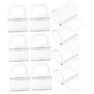 Housoutil 10Pcs Transparent Roller Window Shade Pulls Lightweight Abs Handles Easy Operation Cordless Blind Pulls for Rods Curtain Accessories 2.16X1.37X0.98In