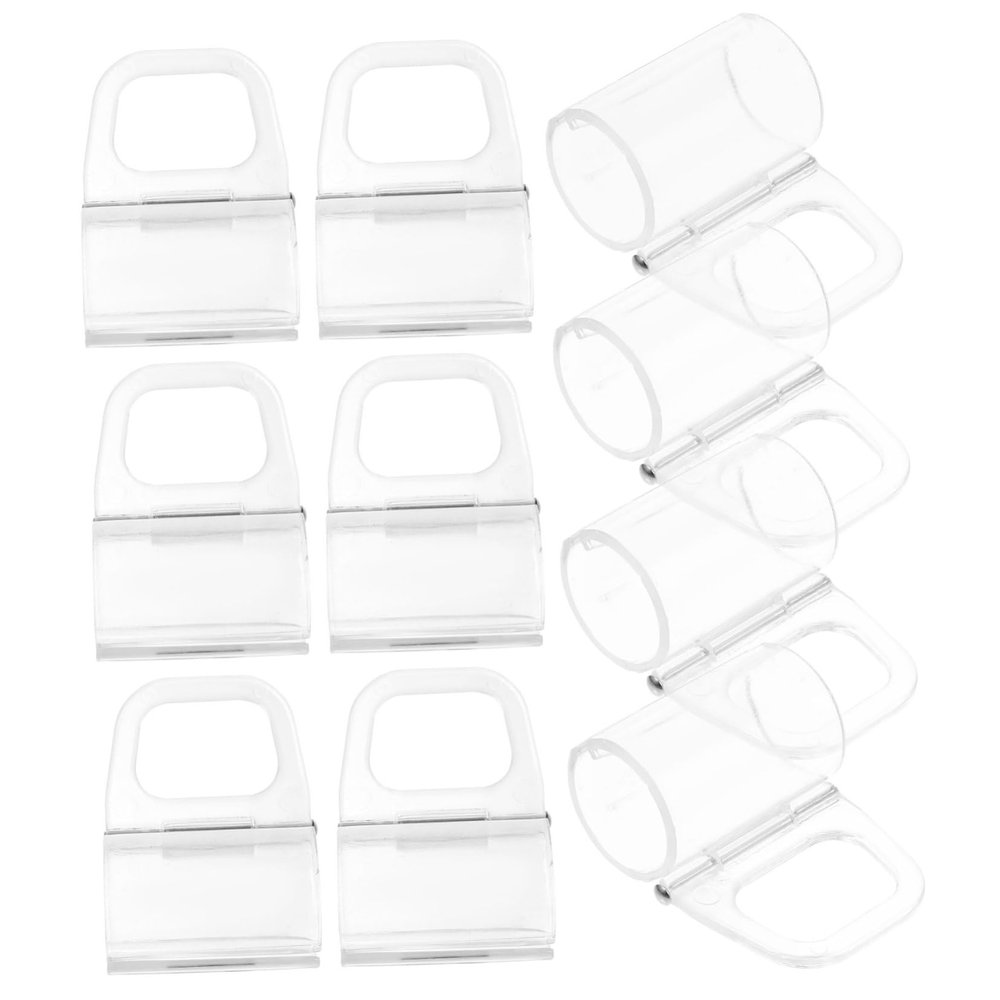 Housoutil 10Pcs Transparent Roller Window Shade Pulls Lightweight Abs Handles Easy Operation Cordless Blind Pulls for Rods Curtain Accessories 2.16X1.37X0.98In